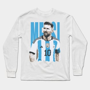 Messi Tribute - Lionel Soccer Player Goat Messi - Ronaldo Soccer Mbappe Messi Argentina Maradona Michael Jordan Inter Miami Ronaldinho Argentina Cristiano Ronaldo - 10 - Barcelona vs real Madrid - World Cup - Mundial de Futbol Long Sleeve T-Shirt